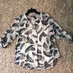 Sheer patterned top with cami